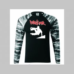 Parkour pánske tričko (nie mikina!!) s dlhými rukávmi vo farbe " metro " čiernobiely maskáč gramáž 160 g/m2 materiál 100%bavlna